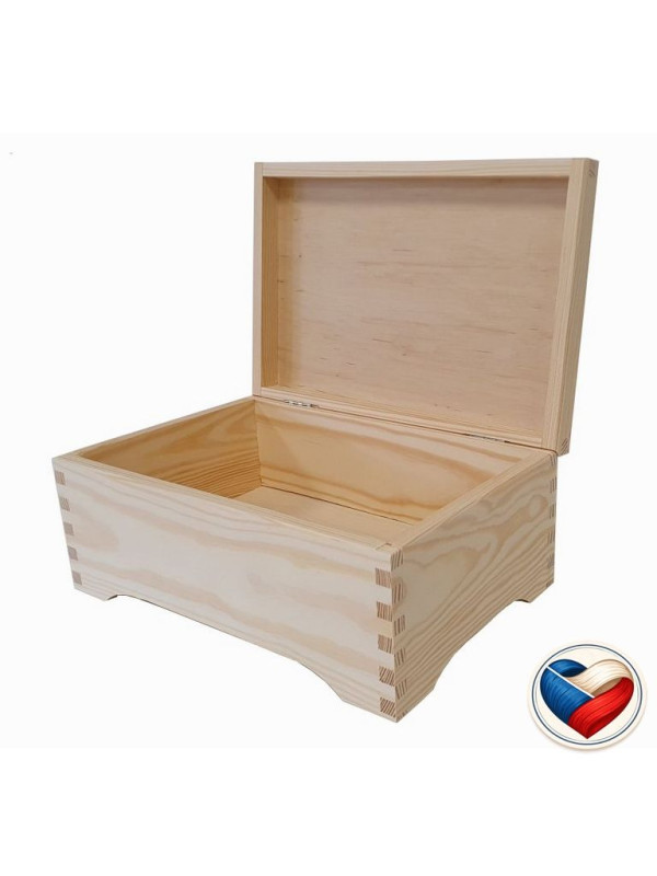 Drevená krabica s vekom 30×20×13 cm, borovica, česká výroba