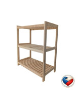 Drevený regál s 3 policami, 93 × 70 × 43 cm, borovica, česká