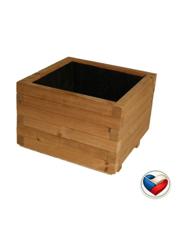 Drevený kvetináč Flor THERMOWOOD 37×37×31 cm, česká výroba