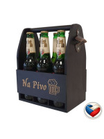 Drevený stojan na pivo s otváračom 23,5 × 30 × 15,5 cm