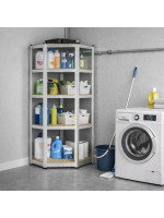 Kovový rohový regál 180x70x40-70 cm, 5 políc, nosnosť 875 kg