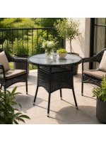 STILISTA  Polyratanový stolík, 80 x 80 x 75 cm, čierny