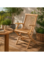Záhradná stolička DIVERO skladacia – teakové drevo