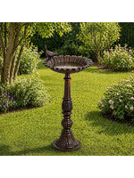 STILISTA Liatinové vtáčie napájadlo, 50 x 24 cm,antic. hnedá