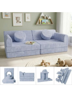 Dizajnová modulárna pohovka pre deti, 150 cm, svetlo modrá