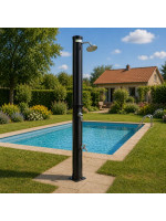 Vonkajšia solárna sprcha s objemom 35 l, dažďovou hlavicou