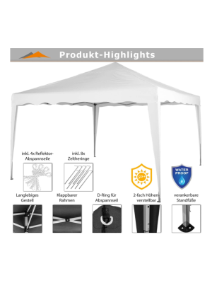 Záhradný stan s nožnicovým konštrukciou INSTENT BASIC 3x3 m
