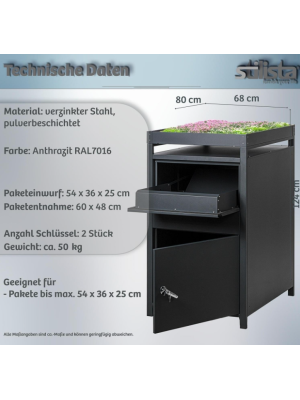 STILISTA Poštová schránka, 124 x 80 x 68 cm