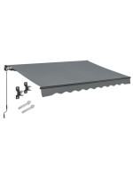 Vonkajšia markíza 250 x 200 cm, sivá,  nastaviteľný sklon