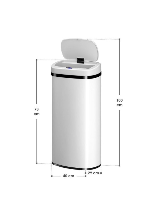 Automatický odpadkový kôš 70 l s pohybovým senzorom, biely