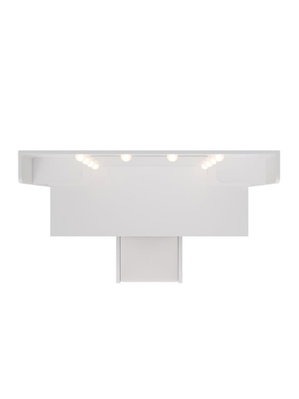 Kozmetický stolík s LED zrkadlom a taburetom, biely