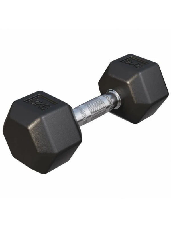 Gorilla Sports Šesťhranná pogumovaná činka, 8 kg