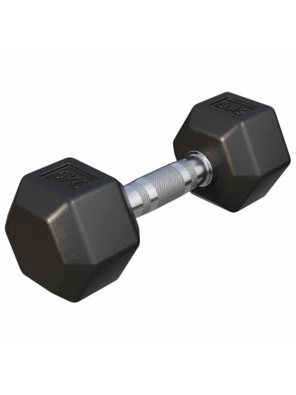 Gorilla Sports Šesťhranná pogumovaná činka, 6 kg