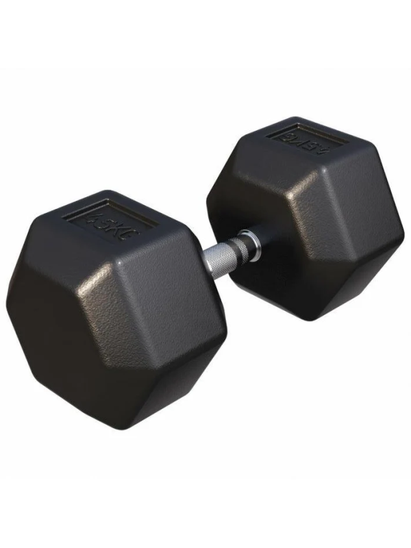 Gorilla Sports Šesťhranná pogumovaná činka, 45 kg
