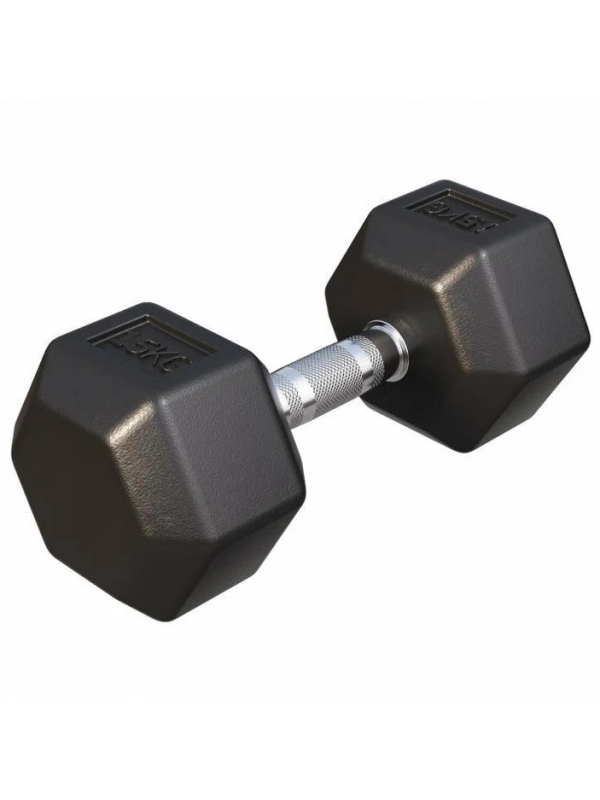 Gorilla Sports Šesťhranná pogumovaná činka, 15 kg