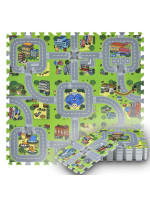 Detská puzzle podložka s motívom mesta, 9 dielov, EVA pena