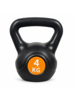 Kettlebell 4 kg plastový s cementovou výplňou