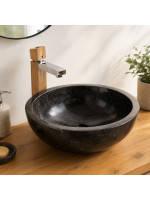 Kamenné umývadlo Gemma 501 leštený mramor Ø45 cm, black