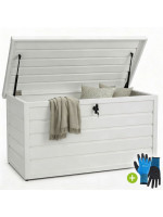 Kovový záhradný box 380 l, uzamykateľný, biely