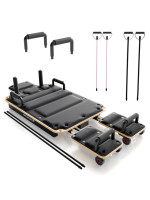 Skladací Pilates Reformer, 109 x 45 x 8 – 21 cm, čierny