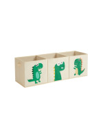 Sada 3 úložných boxov s motívom dinosaurov, 30x30x30 cm
