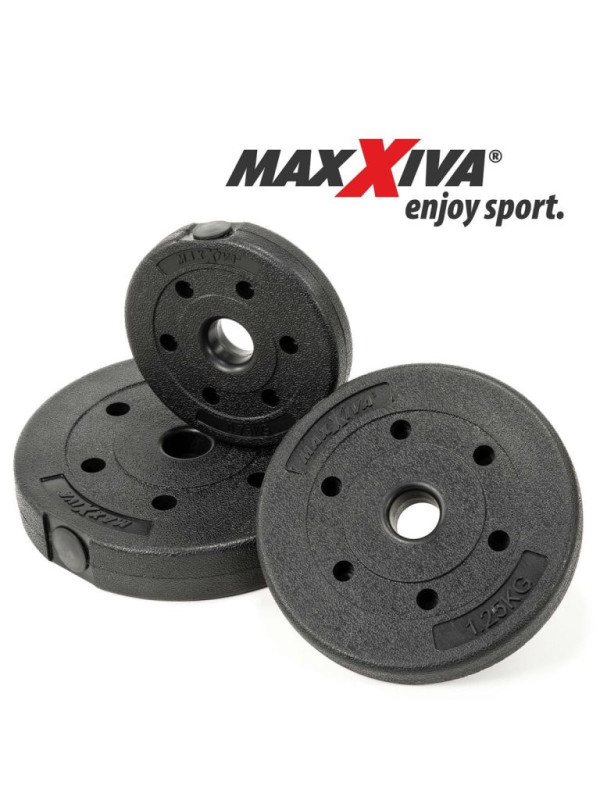 MAXXIVA Sada jednoručných činiek s kotúčmi, 2 x 15 kg