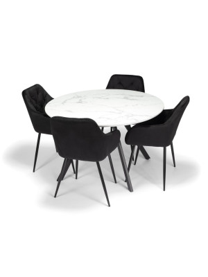 Okrúhly jedálenský stôl 120 cm biely, pre 4 - 5 osôb
