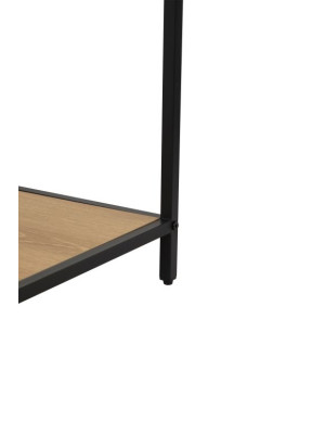 Kovový regál s dubovými policami, 135x185x35 cm
