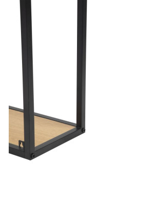 Otvorený kovový regál s policami v dekore dreva, 91x75x20 cm