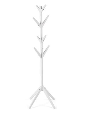 Vešiak z borovicového dreva 175x61 cm, biely