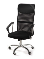 Kancelárska stolička čierna, ergonomická, sieťovaná, nastavi