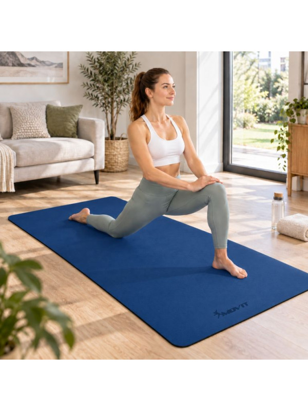 Fitness podložka na jogu 190 × 100 × 0,6 cm tmavomodrá