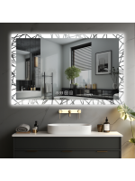 Luxusné LED zrkadlo do kúpeľne 90×70, hodiny a odmlžovanie