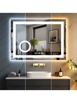 IREDA kúpeľňové zrkadlo s LED osvetlením, 80 x 60 cm