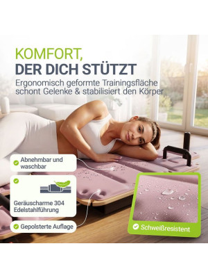 Skladací Pilates Reformer, 109 x 45 x 8 – 21 cm, ružový