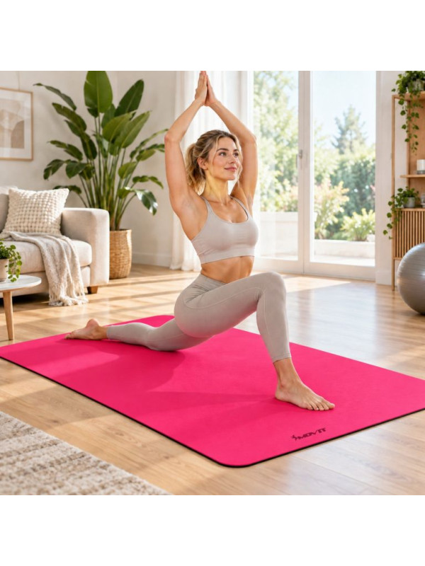 Fitness podložka na jogu 190 × 100 × 0,6 cm ružová