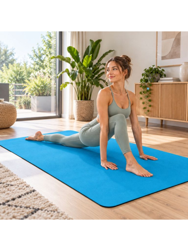 Fitness podložka na jogu 190 × 100 × 0,6 cm azúrová