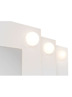 Kozmetický stolík s LED zrkadlom 110x140x40 cm, biely